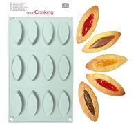ScrapCooking Moule en silicone 12 cavités Barquettes – Souple pour gâteaux – Vert d'eau