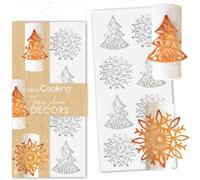 ScrapCooking - Moule pour Tuiles Croquantes « Sweet Xmas » - Tapis Silicone en Relief pour Créer Décorations Bûches & Gâteaux - 28 x 18 cm - Décors Pâtisserie, Dessert Noël - 1971