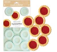 ScrapCooking - Moule Silicone 11 Tartelettes - Moule Biscuits - Apte Four & Congélateur - Pâtisserie Gâteau Enfant - Ustensile Souple - Recette Tartelettes Fraise - Vert d’Eau - 3183