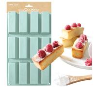 ScrapCooking - Moule Silicone 12 Mini Cakes - Moule Financier - Apte Four & Congélateur - Moule Pâtisserie Gâteau Enfant - Ustensile Souple - Vert d’Eau - 3103