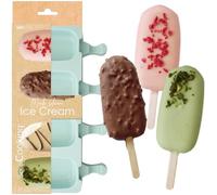 ScrapCooking - Moule Silicone 4 Glaces Esquimaux - Pour Esquimaux, Sorbets, Glaces à l’Eau - Popsicles sur Bâtons - Pâtisserie - 6771