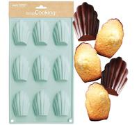 ScrapCooking - Moule Silicone 9 Madeleines - 9 Formes Madeleines - Apte Four & Congélateur - Moule Pâtisserie Gâteau Enfant - Ustensile Souple - Vert d’Eau - 3115