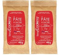 ScrapCooking - Pâte à sucre de couverture rouge 400g - 7632 (Lot de 2)