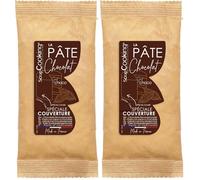 ScrapCooking - Pâte de Couverture Chocolat « Intense » 400 g - Pour Recouvrir Gâteaux & Pâtisseries - Sans Gluten, Sans Huile de Palme - Anniversaire, Noël - Marron Foncé - 7640 (Lot de 2)