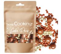 ScrapCooking - Pot de Perles en Chocolat Lait & Doré 50 g - Décors Pâtisserie Alimentaires Comestibles - Sprinkles Choco Lait & Or - Pour Desserts, Gâteaux, Bûches - Noël, Anniversaire - 7455