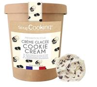 ScrapCooking - Préparation pour Crème Glacée Cookie Cream 185 g - Mix en Poudre pour faire ses Glaces Maison - Cuisine Pâtisserie - Fabriqué en France - 8572
