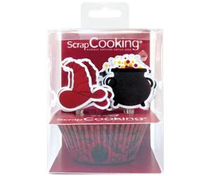SCRAPCOOKING Sachet 24 caissettes + 24 cake toppers - Sorcier