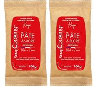 ScrapCooking - Sachet de Pâte à Sucre Rouge 100 g - 7181 (Lot de 2)
