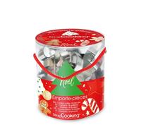 Seau de 18 emporte-pièces en inox Noël