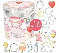 ScrapCooking – Seau de 16 emporte-pièces Fairytale – Acier Métal – Licorne, Étoile, Sirène