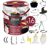 ScrapCooking - Seau de 16 Emporte-Pièces Sorcier - Découpoirs à Biscuits en Métal - Moules Petits Gâteaux - Magie, Idée Cadeau Pâtisserie Magie Anniversaire - 2029, Métallique