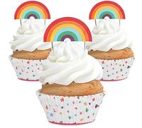 Scrapcooking - Set 24 Caissettes & Toppers pour Cupcakes - Thème Arc-en-Ciel Multicolore - Décorations pour Pâtisseries, Desserts, Gâteaux, Biscuits, Anniversaires - Cake Design - 5051