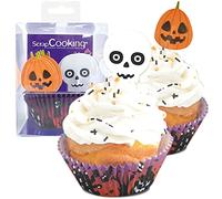 Scrapcooking - Set 24 Caissettes & Toppers pour Cupcakes - Thème Halloween - Décorations pour Pâtisseries, Desserts, Gâteaux, Biscuits, Anniversaires - Cake Design - Orange, Violet - 5036 Multicolore