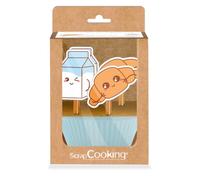 ScrapCooking - Set de 24 Caissettes & Toppers pour Cupcakes - Thème Kawai - Décorations pour Pâtisseries, Desserts, Gâteaux, Biscuits, Anniversaires - Japon, Manga - 4908