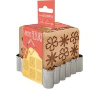 ScrapCooking Tampon pâtisserie en bois Flower 5 faces gravées avec emporte-pièce 5122 Argent