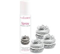ScrapCooking - Spray Colorant de Surface Argent 40 ml - Spray Alimentaire Argenté Irisé pour faire Briller vos Pâtisseries, Biscuits, Macarons, Pâtes à Sucre, Gâteaux, Bûches - 4295