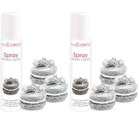 ScrapCooking - Spray Colorant de Surface Argent 40 ml - Spray Alimentaire Argenté Irisé pour faire Briller vos Pâtisseries, Biscuits, Macarons, Pâtes à Sucre, Gâteaux, Bûches - 4295 (Lot de 2)