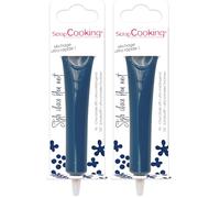 ScrapCooking - Stylo Choco Bleu Nuit - Crayon Alimentaire Pâtisserie 25 g - Stylo Décoratif Comestible - Écrire & Dessiner sur Desserts, Gâteaux & Biscuits Anniversaire Pâques - 6807 (Lot de 2)