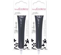 ScrapCooking - Stylo Choco Noir - Crayon Alimentaire Pâtisserie 25 g - Stylo Décoratif Comestible - Écrire & Dessiner sur Desserts, Gâteaux & Biscuits Anniversaire Halloween - 6810 (Lot de 2)