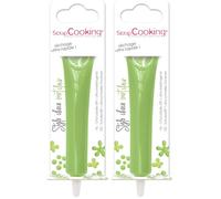 ScrapCooking - Stylo Choco Vert Clair - Crayon Alimentaire Pâtisserie 25 g - Stylo Décoratif Comestible - Écrire & Dessiner sur Desserts, Gâteaux & Biscuits Anniversaire Pâques Noël - 6805 (Lot de 2)