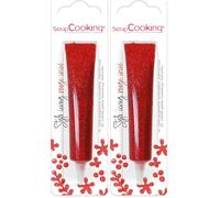 ScrapCooking - Stylo Icing Rouge Irisé Nacré - Stylo de Glaçage Alimentaire Pâtisserie 26 g - Crayon Encre Comestible - Écrire & Dessiner sur Desserts, Gâteaux & Biscuits - Anniversaire Noël - 7068