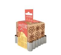 ScrapCooking Tampon Pâtisserie en Bois à Motifs Fleur-avec 1 Découpoir Emporte-Pièce Biscuit & Cube Déco Flower avec 5 Faces Gravées en Relief-Moule Décoration-5122, Argent