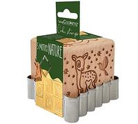 ScrapCooking Tampon Pâtisserie en Bois à Motifs Forêt enchantée-avec 1 Découpoir Emporte-Pièce Biscuit & Cube Déco avec 5 Faces Gravées en Relief-Moule Décoration-5127