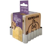 ScrapCooking - Tampon Pâtisserie en Bois à Motifs Halloween - Avec 1 Découpoir Emporte-Pièce Biscuit & Cube avec 5 Faces Gravées en Relief - Moule Décoration Magie, Anniversaire - 5298