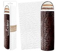 ScrapCooking - Tapis Bûche Silicone « Ondine » - Moule Bûche de Noël 3D en Relief - 28,3 x 18 cm - Qualité Professionnelle - Pâtisserie, Dessert, Gâteau Original - Avec Recette - Blanc - 2975