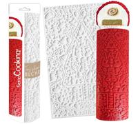 ScrapCooking - Tapis Bûche Silicone « Sweet Xmas » - Moule Bûche de Noël 3D en Relief - 28,3 x 18 cm - Qualité Professionnelle - Pâtisserie, Dessert, Gâteau Original - Avec Recette - Blanc - 1976