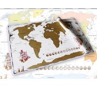 Scrape off World Map 36" - Carte à gratter - Carte à gratter version anglaise + 1 poster Ü de taille 61x91,5cm