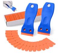 Scraper de lame de rasoir en plastique, incluez un outil de grattoir de 2PCS et des lames de 100 pc pour le dissolvant des joints, le décalage des étiquettes et le dissolvant adhésif pour les fenêtre