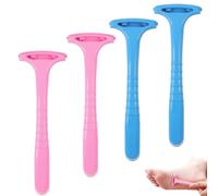 Scraper du pied pour la peau morte, 4PCS Callus de callosité en plastique portable avec poignée confortable, outil de soins la peau lavable amovible.