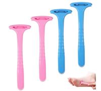 Scraper du pied pour la peau morte, 4PCS Callus de callosité en plastique portable avec poignée confortable, outil de soins la peau lavable amovible..
