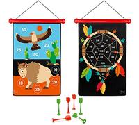 Scratch 276182018 Dartspiel für Kinder, magnetische Dartscheibe und Wurfpfeile, Motiv: Indiander Gross Jeu de fléchettes magnétiques pour Enfants à partir de 5 Ans, 55 x 36 cm, Animaux, 55x36cm