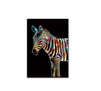Scratch Art Animaux Rainbow Feuilles à Gratter Noir Papier à Gratter Kits d'art de Papier à Gratter Bricolage avec Stylo à Gratter pour Adultes et Enfants Cadeau d'anniversaire (Zèbre)