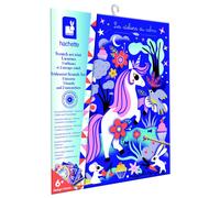 Janod - Kit créatif Scratch Art Licorne, 5 tableaux à gratter, holographiques irisés, dès 6 ans