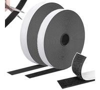 Scratch Autocollant Double Face 10 m × 20 mm, Adhésif Extra Fort, Noir | Bande à Crochet et Boucle Polyvalente et Durable, Idéale pour Cadres, Tapis, Fenêtres, Moustiquaires et Bricolage