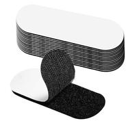 Scratch Autocollant Double Face (15 pièces), Bande Scratch Adhésive Noir, Pour Mur, Sol, Métal, Plastique, Ménage, Bricolage, Puissant Réutilisable 3 * 10cm, Ovale noir