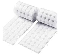 Scratch Autocollant Rond, 504 Paires 10mm Cercles avec Crochets et Boucles Auto-adhésifs, 1008 Capsules Monnaies Arrière Hook & Loop Pastille Adhésif, Autocollantes Points Arrière Dots Coins (Blanc)