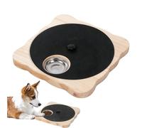 Scratch Board for Dogs - Rotating Non Slip Wooden with Treat Box | Pet Scratching Pad Nail File Board for Small Medium Large Breeds Home Kennel Pet Store