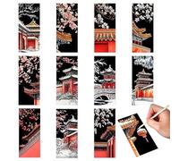 Scratch Bookmark Craft, Scratch Bookmark Kit - Ensemble de papier à gratter d'art de 12,Bookmarks Art Paper Kit pour les élèves d' Fonction de fête de Noël