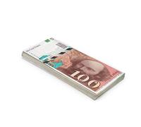 Scratch Cash 100 x ₣ 100 Francs Play Money (Taille réelle)