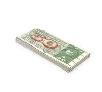Scratch Cash 100 x 50 Francs Suisses Cinquième Série Argent pour Jouer (taille Réelle)