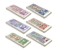 Scratch Cash Bundle Francs Suisses Cinquième Série Argent pour Jouer - 6 clubs 25 x 10, 20, 50, 100, 500 et 1000 (taille réelle)