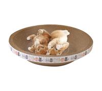 Scratch de chat ondulé ovale - Lit en forme de bol de broyage de griffe, protection de meubles en carton, jouet rayant , salon doux pour repos | scratch p