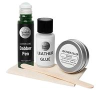 Scratch Doctor Kit de réparation compact en cuir pour réparation, remplissage, colle et recoloration, rayures, déchirures, trous dans les meubles en cuir, canapés, sièges de voiture (vert foncé)