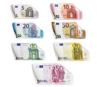 Scratch Lover, Scratch Cash Stickers - 7 Autocollants Attaque et Décollez 1 x 5, 10, 20, 50, 100, 200 et 500 Euro, argent autocollants pour jouer, billets autocollants, décoration, blagues drôles