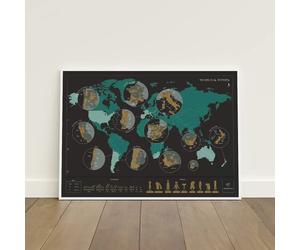 Scratch off wine map - World (70 x 50 cm), en anglais | 1020 Dégustations