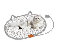 Scratch Pad for Cats, Round Horizontal Cat Scratcher Mat 13.78x9.84x0.39 inches, Washable Floor Protector for Indoor Outdoor Use, Pet Lounge Pad Couch Chair Table Bed Travel